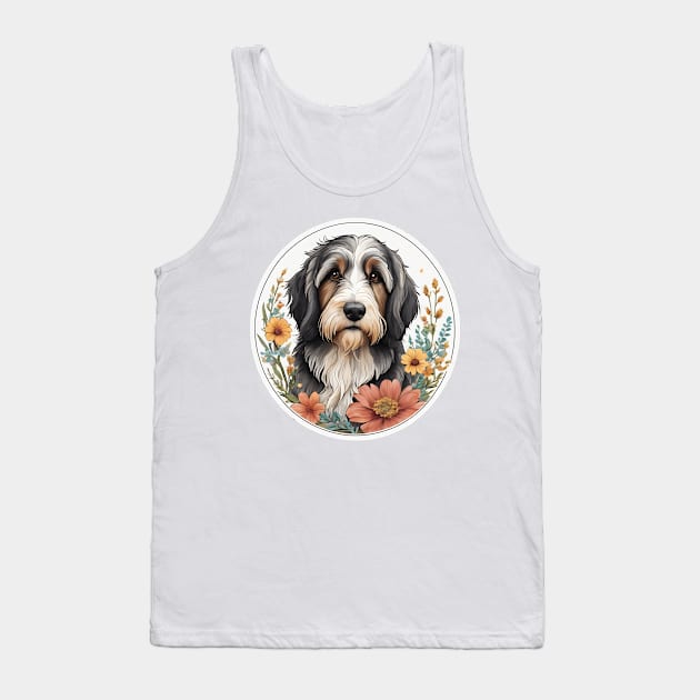 Cute Bearded Collie With Flowers Tank Top by vanityvibes